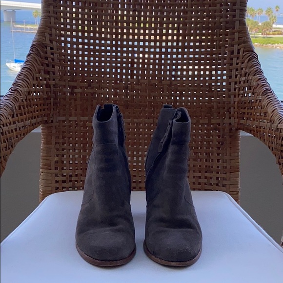 Joie Tan Suede Heeled Ankle Boots - Picture 2 of 5